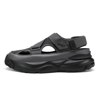 Hollow-Out Perforated Shoes, Summer Outdoor Sandals, New Style, Breathable Driving Shoes, Outdoor Men's Shoes, Closed-Toe Beach Sandals