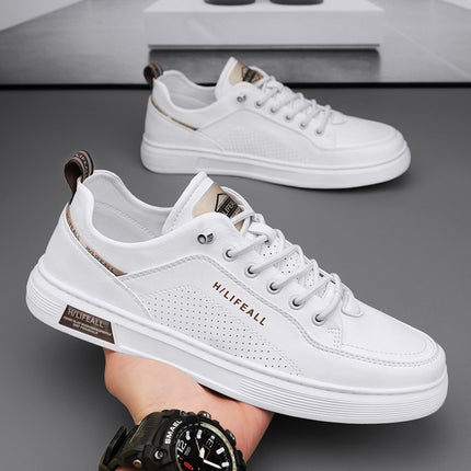 Slip-On Men's Shoes Spring and Autumn Kitchen Work Safety Sneakers Black Men's Casual Leather Shoes Soft Sole