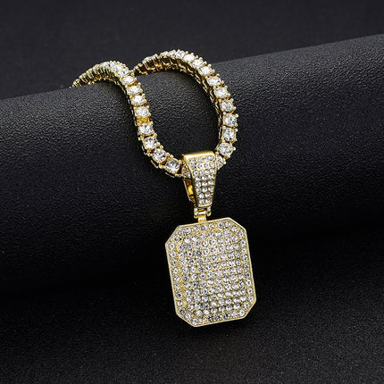 Amazon's Best-Selling Street Hip-Hop Full Diamond Square Pendant Ins Normcore Cold Style Pendant Dropshipping