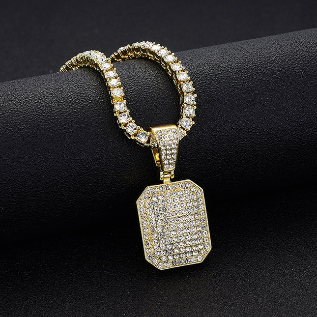 Amazon's Best-Selling Street Hip-Hop Full Diamond Square Pendant Ins Normcore Cold Style Pendant Dropshipping