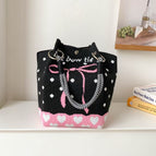 Black pink bow