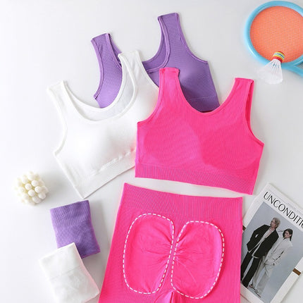Spring new nylon leisure sports vest suit sponge cushion women fitness vest factory direct wholesale