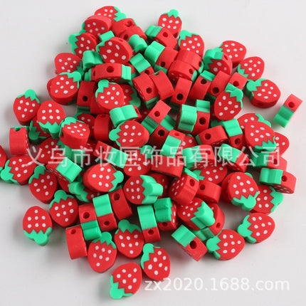 100 a pack of cross-border fruit soft pottery loose beads clay beads diy Amazon material bag accessories mobile phone