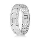 Silver 2.2cm wide three rows full magnetic