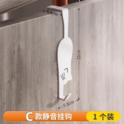 Behind the door hook storage rack punch-free kitchen cabinet door wall hanging hanger storage clothes hat key artifact