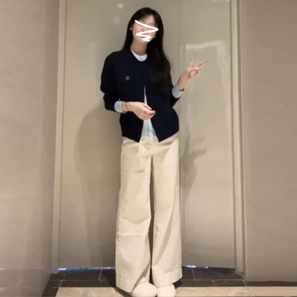Korean Style Atmosphere Fake Two-piece Knitted Cardigan Women's Early Spring 2025 New Lazy Style Sweater Coat Top