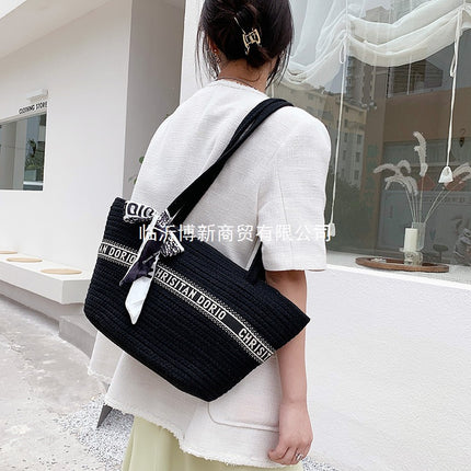 Cotton Woven Tote Bag / Sac Tissé Coton Femme