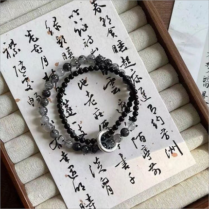 2025 Chinese-Style Ice-Cracked Beaded Bracelet High-End Niche Retro Trendy Versatile Men's Student Best Friend Clearance Hot-Selling Bracelet