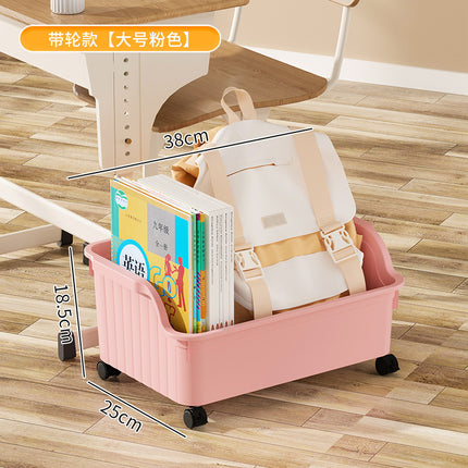 Book Storage Box with Pulley Student Dormitory Desk Schoolbag Storage Box Desktop Storage Basket Sorting Classroom Book Box