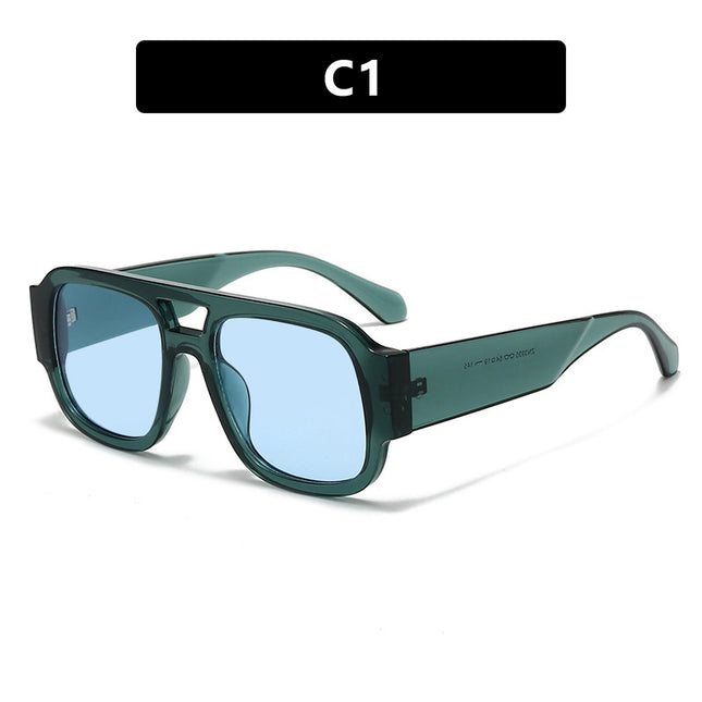 Fashion Casual Double-Bridge Sunglasses 2025 New Sun Glasses Uv Protection Personality European and American Photo Influencer Sunglasses for Women