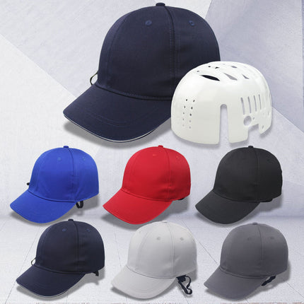 Lightweight anti-collision safety helmet labor protection helmet breathable and comfortable anti-collision helmet head protection can be used as embroidered logo plastic liner Cap