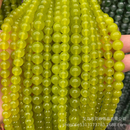 Wholesale high quality chalcedony aquamarine jasper aquatic grass jade loose beads semi-finished jewelry accessories DIY bracelet with beads
