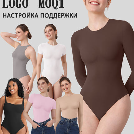 High Quality Cross-Border European and American Women's боди Sculpting Leggings Double Skim jumpsuit for Women Outer Wear