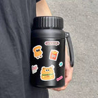 Cup comes with tea separator / 700ml [black + anxiety sticker] dazzling green handle