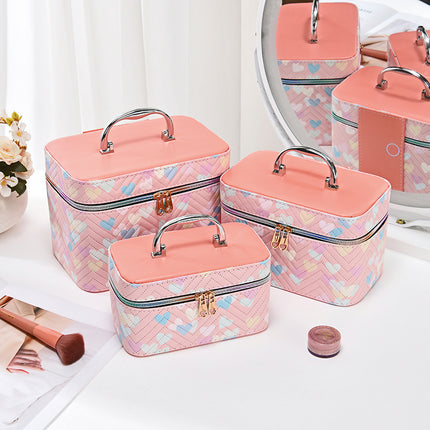 Cosmetic bag large capacity high-end feeling ins style high-value with mirror portable waterproof multifunctional portable storage