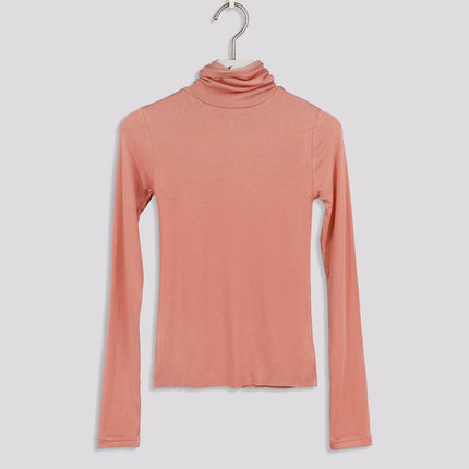 South Korea Dongdaemun New Sexy Chest Figure High Collar Tight Slimming All-match Long Sleeve T-shirt Women's Top