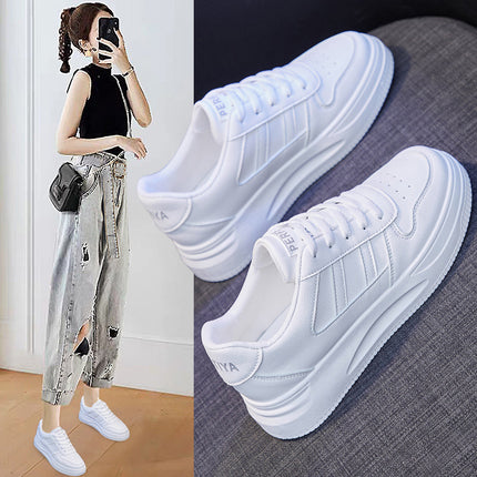 Spring and Autumn Casual Women's Board Shoes New Women's White Shoes Fashion Thick Sole Simple Women's Casual Shoes sneaker