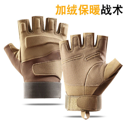 Winter tactical thermal gloves non-slip wear-resistant outdoor riding fleece-lined cold-proof windproof touch screen cross-border A82-RKDM