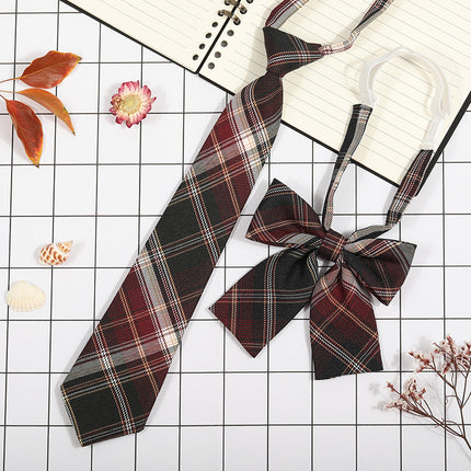 Japanese Plaid JK Tie Tie Set Women's College Style Graduation Photo Free Accessories Korean Style Bow Mariners Suit