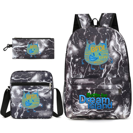 Battle for Dream Island Backpack Dream Island Schoolbag Three-Piece Canvas Backpack