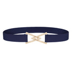 Navy blue gold buckle / L 85cm