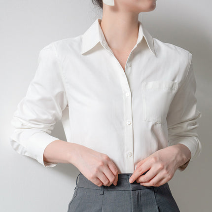 Soft Velvet Commuter Layering Brushed Shirt for Women, Spring and Autumn Vibe Dopamine Caramel Color Shirt Top