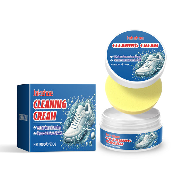 JAKEHOE Small White Shoe Cleaning Cream No Water Washing for Upper Stain-removing Bright White Multifunctional Shoe Cleaning Cream