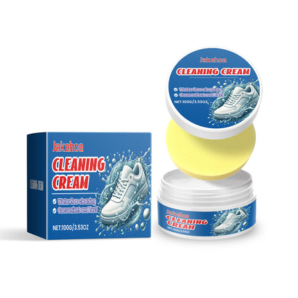 JAKEHOE Small White Shoe Cleaning Cream No Water Washing for Upper Stain-removing Bright White Multifunctional Shoe Cleaning Cream