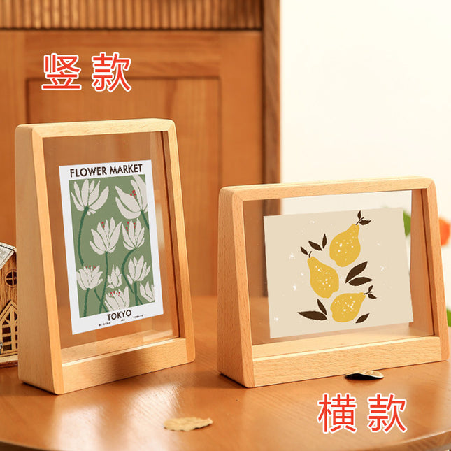 Acrylic Solid Wood Photo Frame Table Display Amazon Handmade Creative Gift Ornament Display Stand 6inch U-Shaped Photo Frame Customization