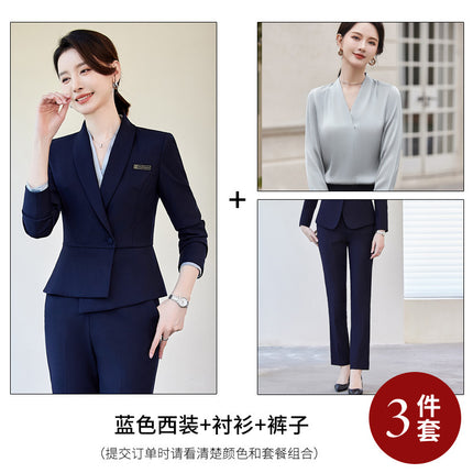 Overalls Women's Professional Elegant Suit suit Spring and Autumn Three-piece Set Small Executive Jewelry Store High-end Dress