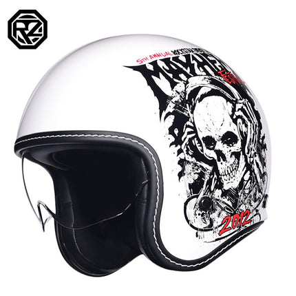 Orz Retro Helmet for Men and Women 3C Certified Motorcycle Half Helmet for Girls Winter Universal Four-Season Electric Motorcycle