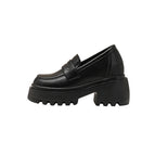 Black matte one heightening 12cm-super fiber leather eur34 / 33
