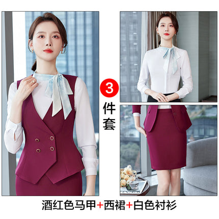Suit Vest Women's suit High-end Sense Short Slim-fit Professional Hotel Bank Dress Overalls Vest