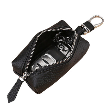 Upgraded High Quality Leather Exquisite Key Case Cowhide Key Case Home Car Key Dual Key Bag
