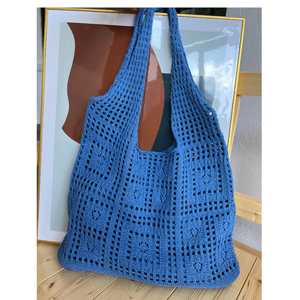 Knitted bag vintage mesh hollow simple woven bag women's bag Shoulder Bag bags wool handbag shopping bag