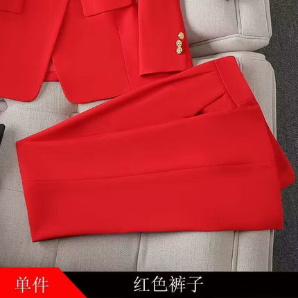 Zihong Zihong Suit suit Women's White Fashion Dress Suit High-end Temperament Goddess Fan suit 8017