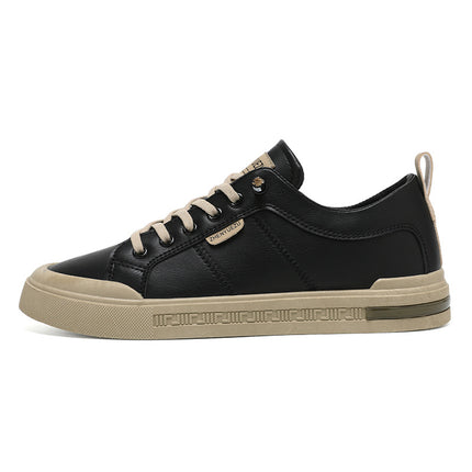 Cross-border Men's Shoes Breathable High-class All-match Slip-on Men's Casual Leather Shoes Sports PU Leather White Shoes