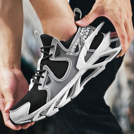 Cross-Border Large Size 2025 Summer New Style Blade Shoes Breathable Fly Knit Running Shoes Men's Casual Sports Shoes Sneakers