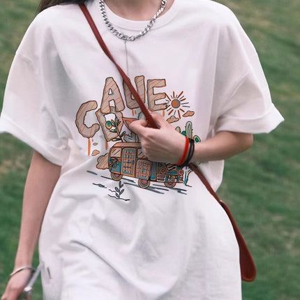 Black Short-Sleeved T-Shirt for Women 2026 New Pure Cotton Summer Design Half-Sleeved Loose American Style Lazy Chic Top