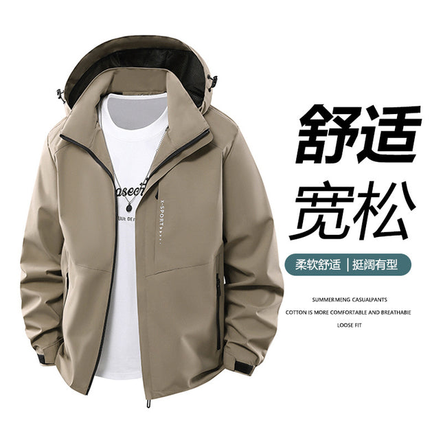 Foreign Trade Autumn and Winter New Couple Jackets Outdoor Leisure Mountaineering Clothing Waterproof Windproof Jacket with Removable Hood