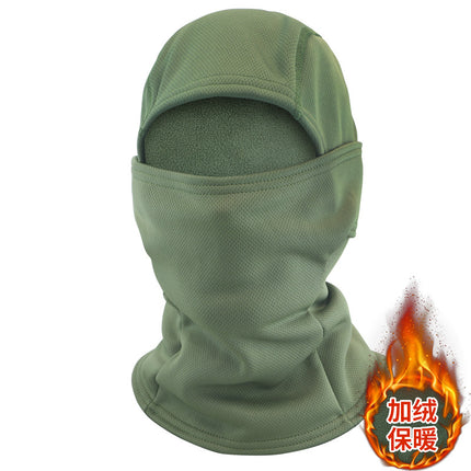 Camouflage Fleece-Lined Hood for Cycling, Dustproof, Men's Warm Fishing Mask, Face Covering, Face Protection, Windproof Hood, Winter