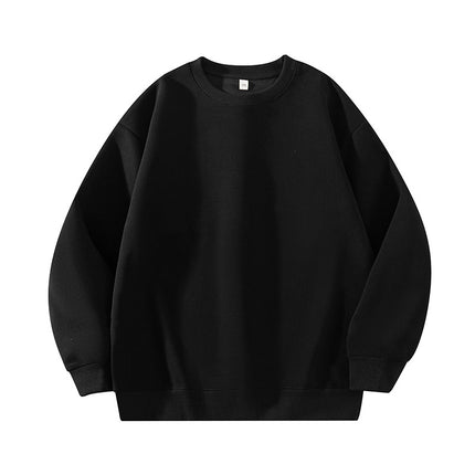 Light Gray 500g Heavyweight Round Neck Pullover Sweatshirt for Men and Women Japanese Style Style Loose Casual Versatile Long-Sleeved Top Autumn and Winter