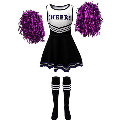 2025 New Cross-Border Children's Cheerleading Uniforms Four-Color Cheerleading Football Baby Dress Cheerleading Ball Suit