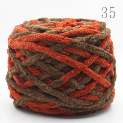 Factory wholesale 100g thick ice strip wool single-strand woven wool ball hook crochet slippers thread self-woven wool ball