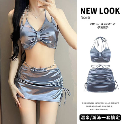 [Hot-Selling Item] Women's Swimsuit Split Conservative Student High-End Sports Style Hot Spring Anti-Exposure Boxer Briefs