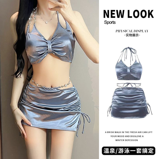 [Hot-Selling Item] Women's Swimsuit Split Conservative Student High-End Sports Style Hot Spring Anti-Exposure Boxer Briefs