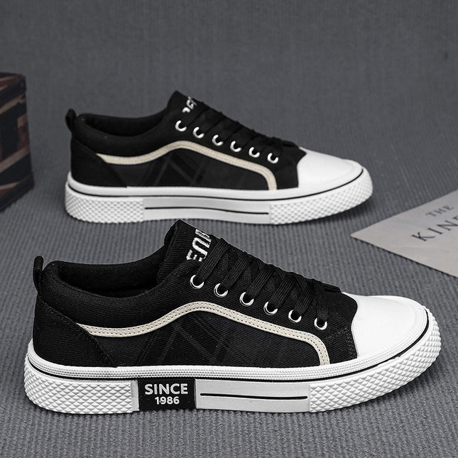 Men's Shoes Canvas Shoes Low-top 2025 New Spring Breathable Student Cloth Shoes Fashionable All-match Summer Casual Board Shoes
