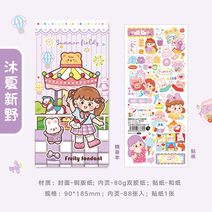Message cartoon girl small notebook cute mini portable notepad pocket notebook student notebook words