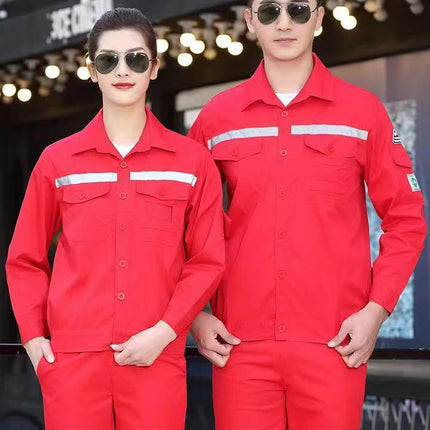 Workwear Suit for Men and Women, Anti-Static, Spring and Autumn Single-Layer Work Clothes, Long-Sleeved Professional Workwear for All Seasons
