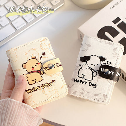 Pacha Dog Large Capacity Multi-Card Slot Card Holder Mini Cute All-In-One Card Holder Id Card Driver's License Card Holder for Women